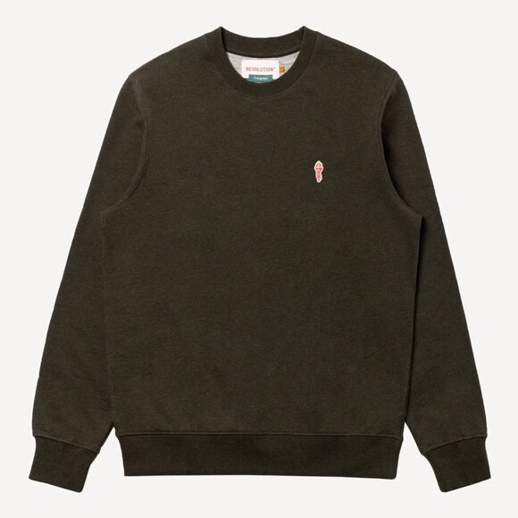 BNWT Revolution of 1995 - Evergreen Men's Army-Green Crewneck Sweatshirt - Picture 1 of 5